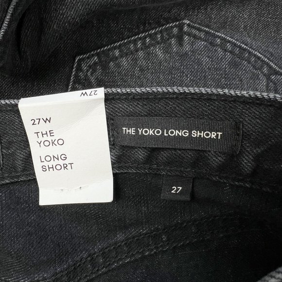New Aritzia Denim Forum The Yoko Mid Thigh Shorts High-Waisted Long Jean Cut-Off - Picture 9 of 11